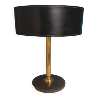 Leather and brass desk lamp 1950 - 1960