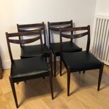 Series of 4 vintage Scandinavian style chairs