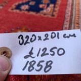 Vintage moroccan rug 320x201 cm tazenacht berber atlas, tribal red, blue large