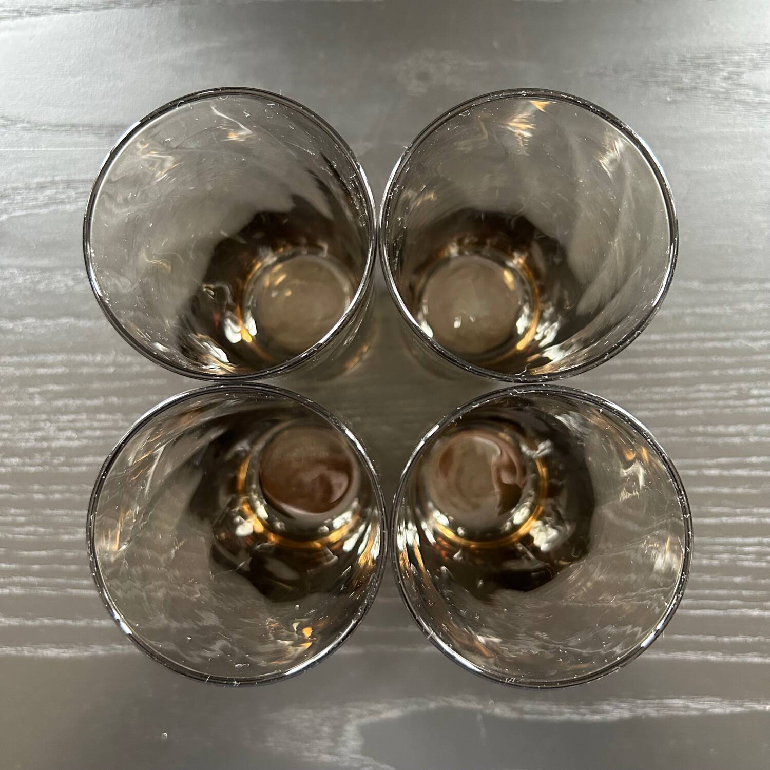 Set of 4 smoked optical glass glasses
