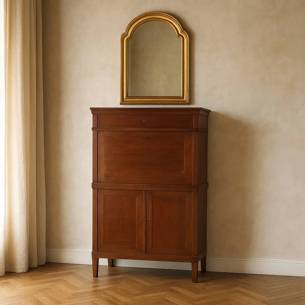 Former walnut boardroom secretary, Italy, 18th century.