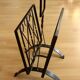 Handmade wrought iron magazine rack - vintage