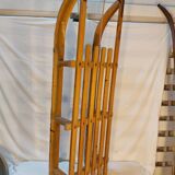 Vintage solid beech sled signed La Hutte - 110 cm