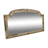 Miroir multi-facettes avec guirlandes en laiton, France, années 1970