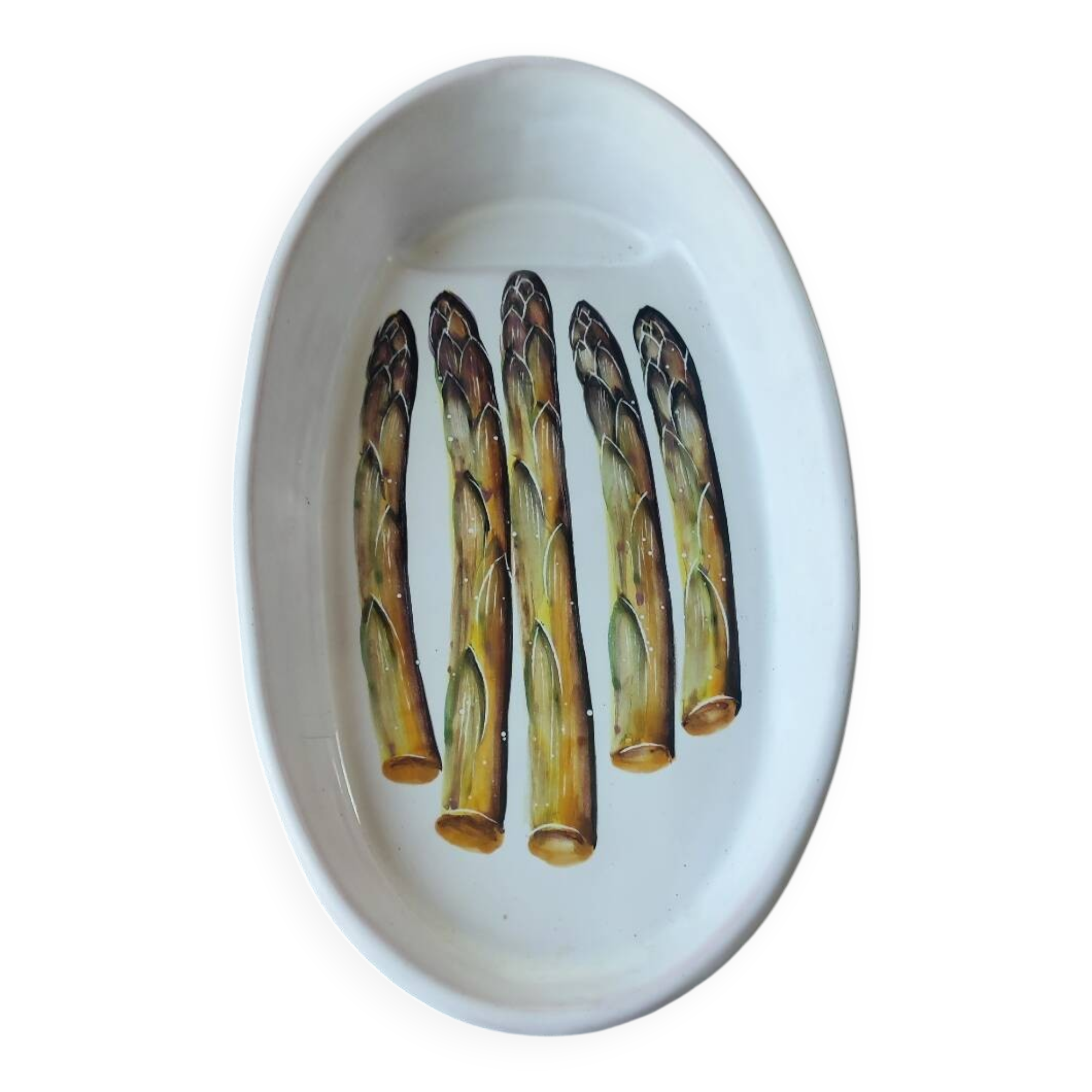 Vallauris ceramic asparagus dish
