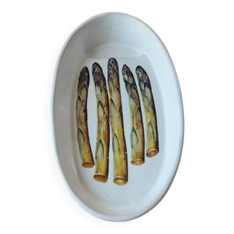 Vallauris ceramic asparagus dish