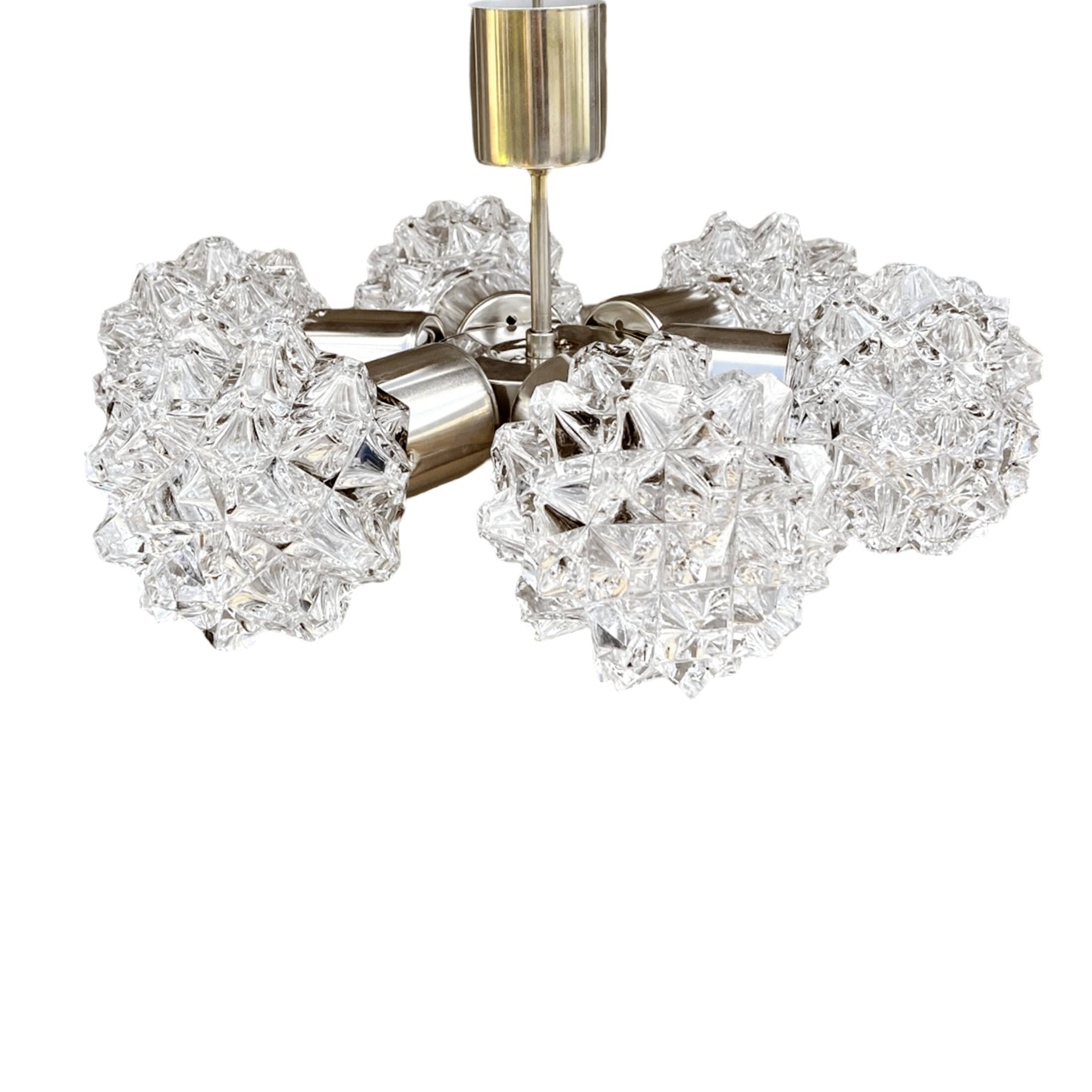 Sputnik chandelier, Kamenicky Senov, Czechoslovakia, 1970s.