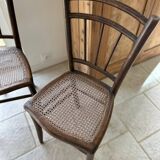 Pair of cane bistro chairs