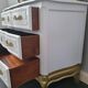 Louis XV style chest of drawers, white and gold