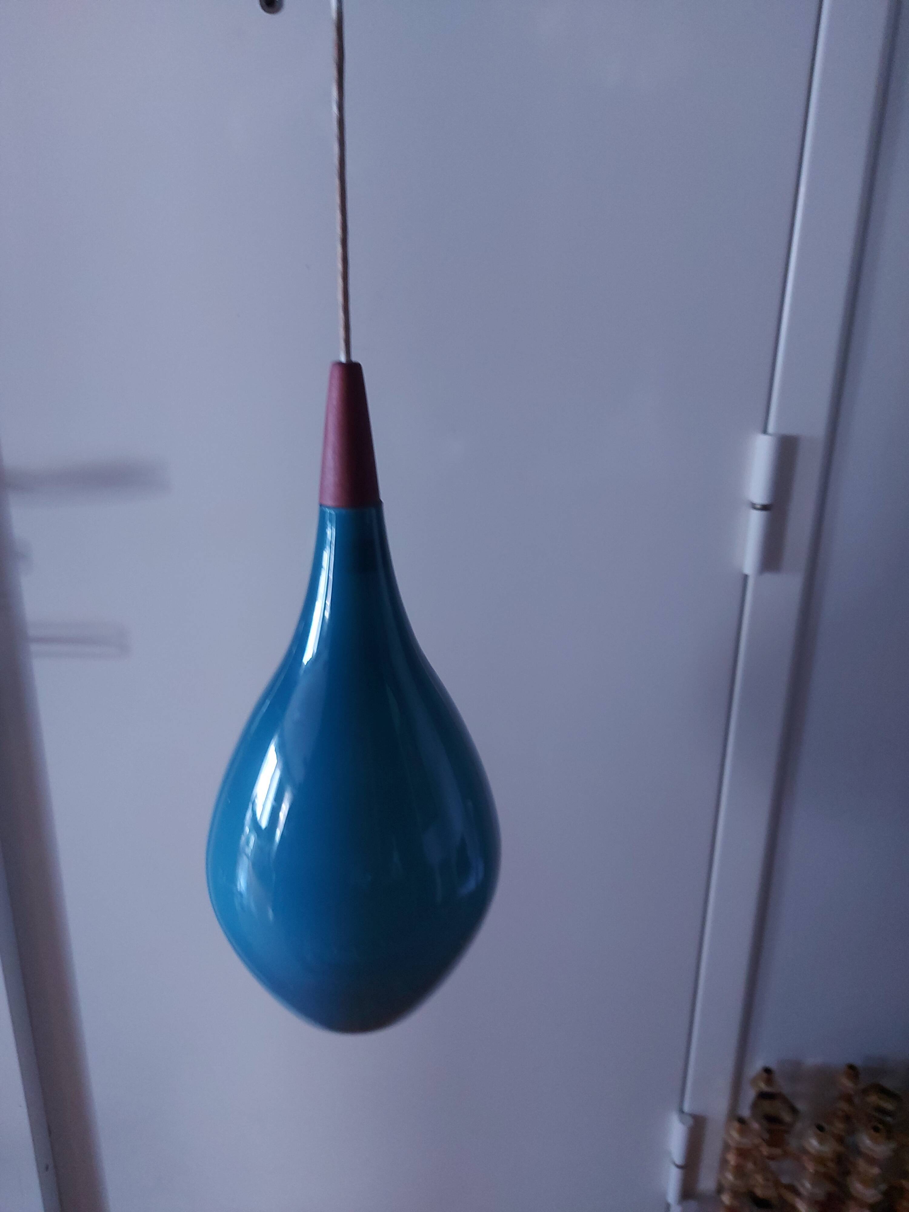 Scandinavian glass pendant light Holmegaard 50, 60's