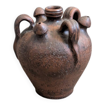 Old gargoyle with 3 spouts, red stoneware, H23cm
