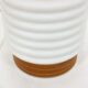 Suspension scandinave, verre opalin & bois