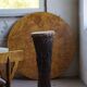 Sculpture / Organic wooden tambour, African carved, 20th century