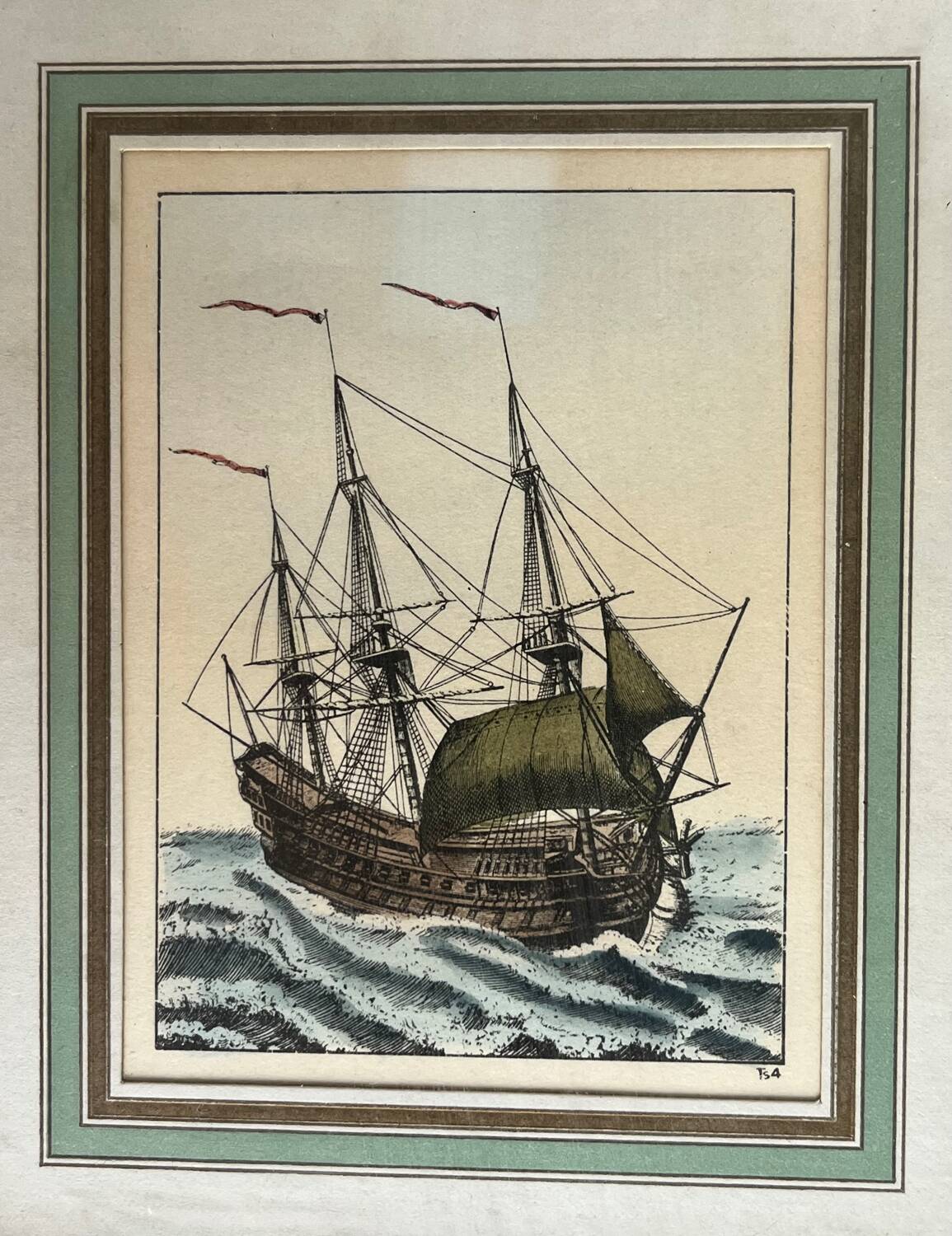 Pair of framed marine engravings