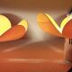 Duo d'appliques fleur orange années 70