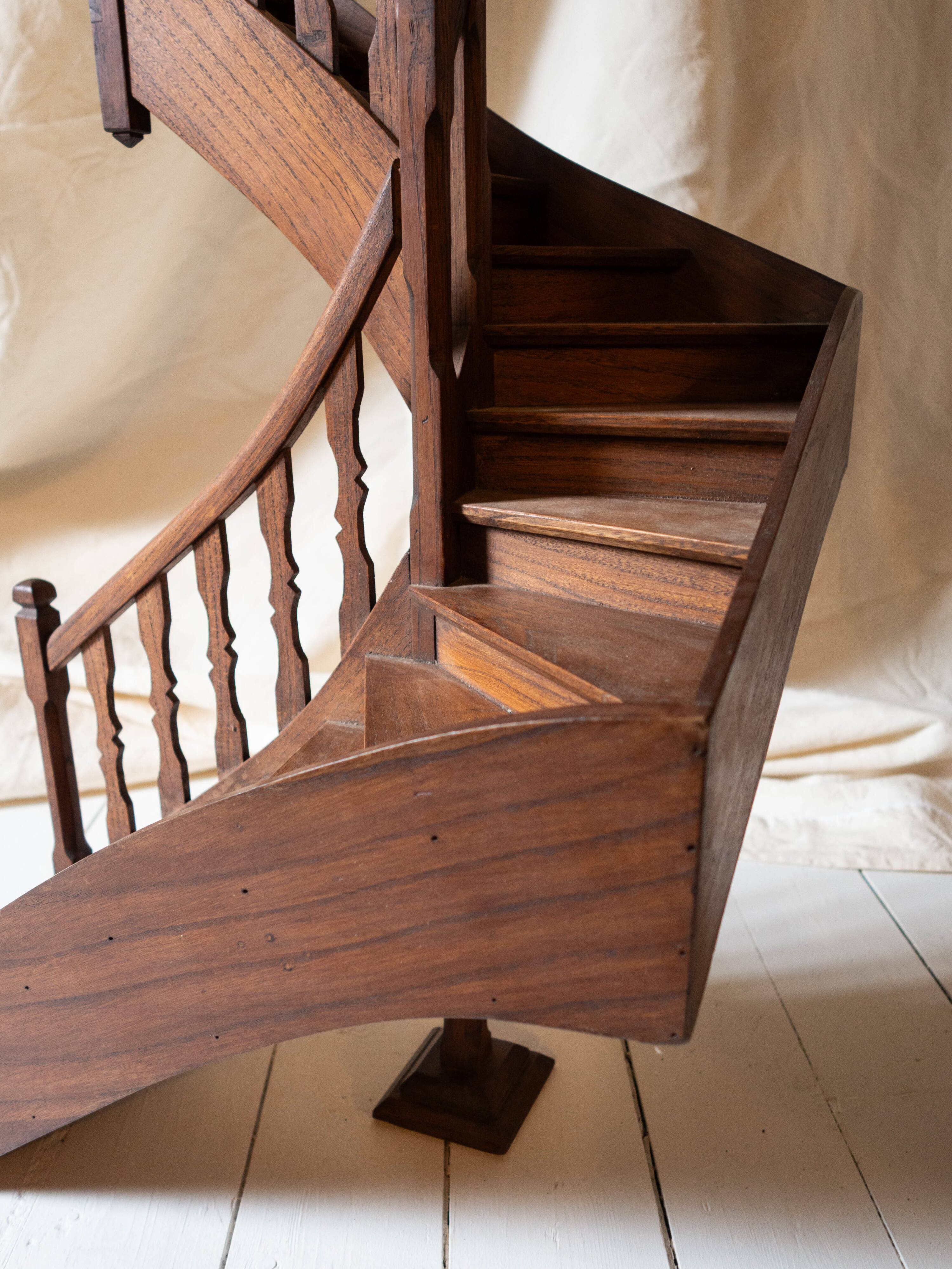 Model of an old wooden staircase, craftsmanship work.