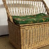 Vintage rattan chest bench