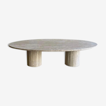 Table basse ovale Calypso - travertin naturel