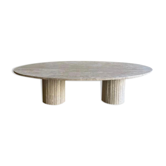 Table basse ovale Calypso - travertin naturel