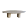 Calypso oval coffee table - natural travertine