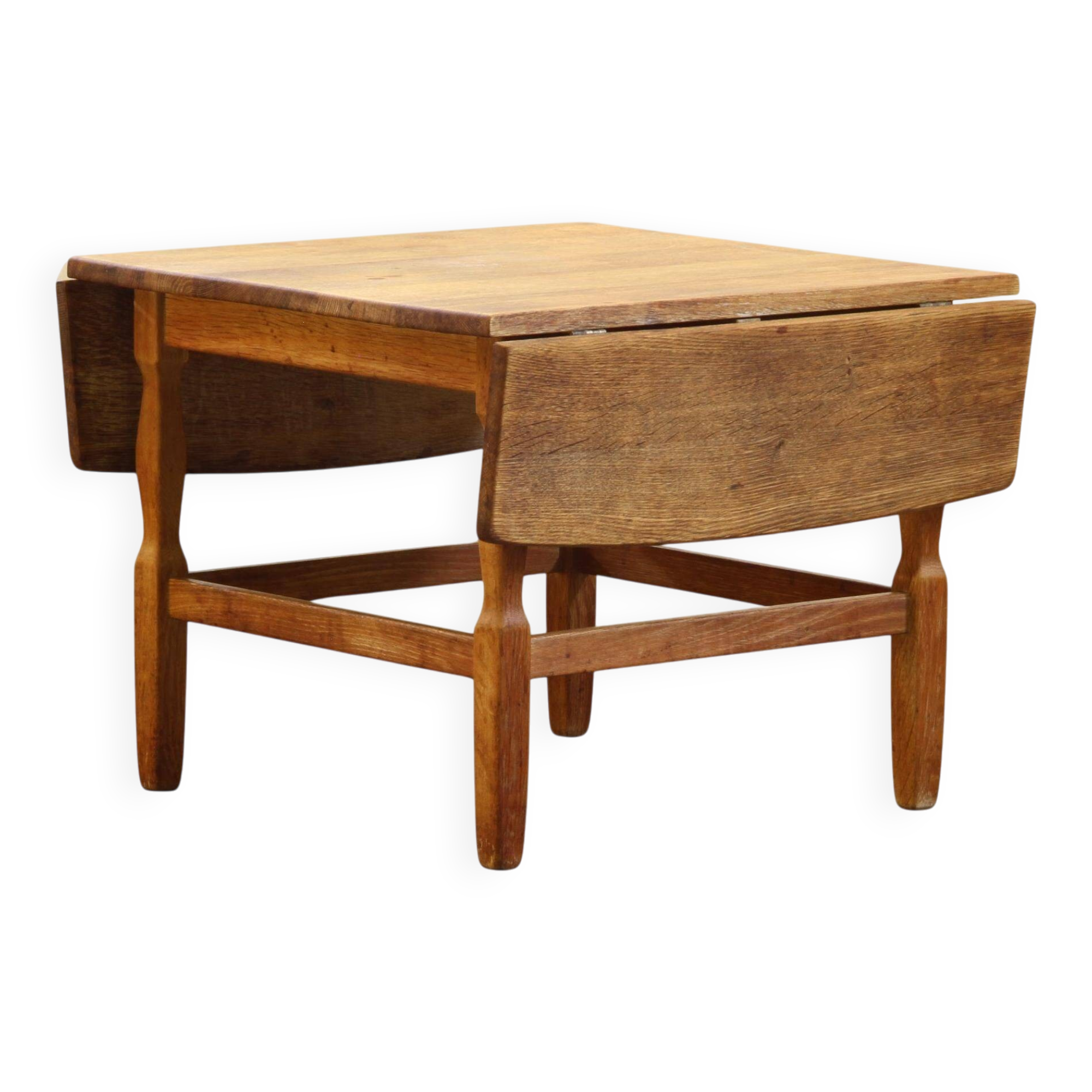 1960s mid-century brutalist Danish coffee table in oak attributed to Kjærnulf