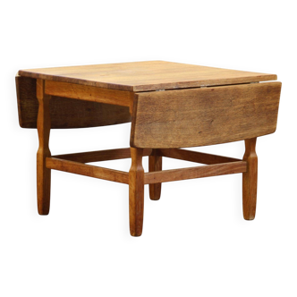 1960s mid-century brutalist Danish coffee table in oak attributed to Kjærnulf
