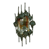 Applique en fer brutaliste et verre de Murano, années 1960
