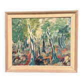 Original Swedish Oil on Panel – “Abstract Forest” – Signed – Vintage