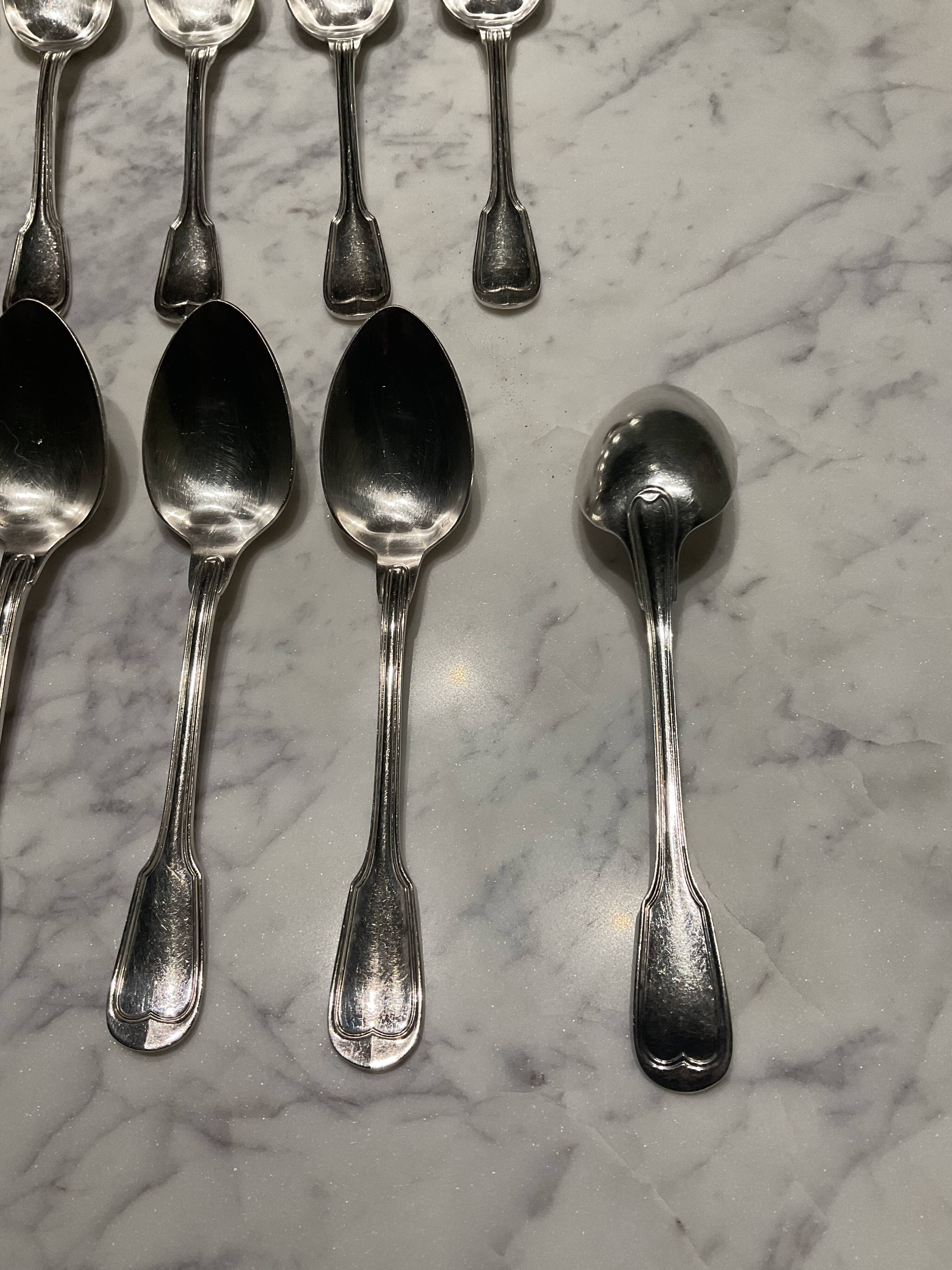 12 Soup Spoons. Silver Plated. Félix Frères