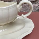 Digoin Sarreguemines ivory gravy boat with gadroons