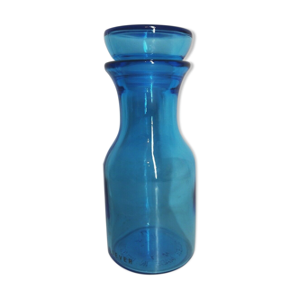 Pot en verre couleur bleu vintage