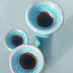 "Organ" triple soliflore vase in artisanal ceramic