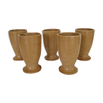 Set of 5 sandstone mazagrans