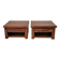 Pair of handcrafted walnut bedside tables from the 20th century.