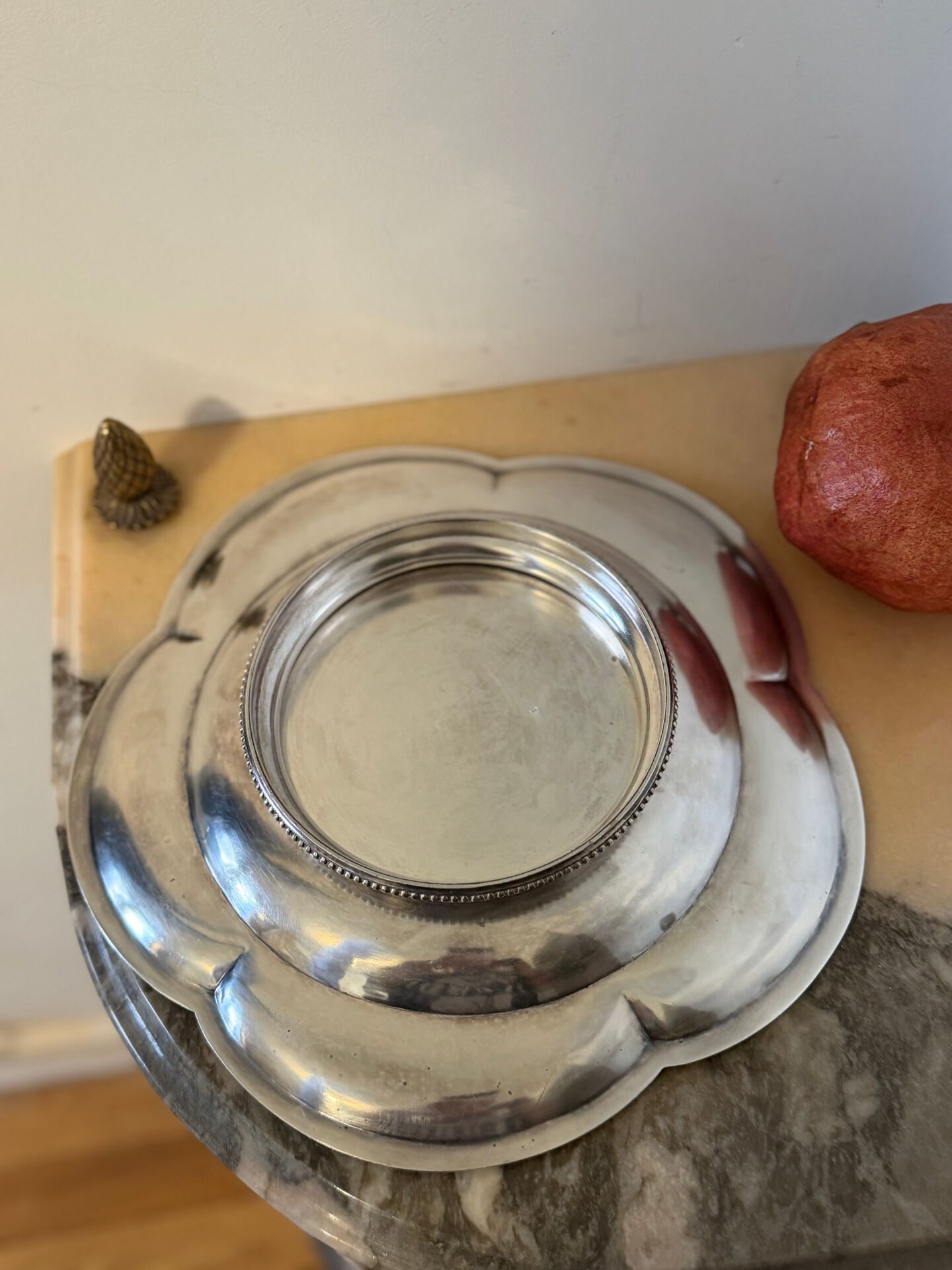 Plateau en argent vintage rare