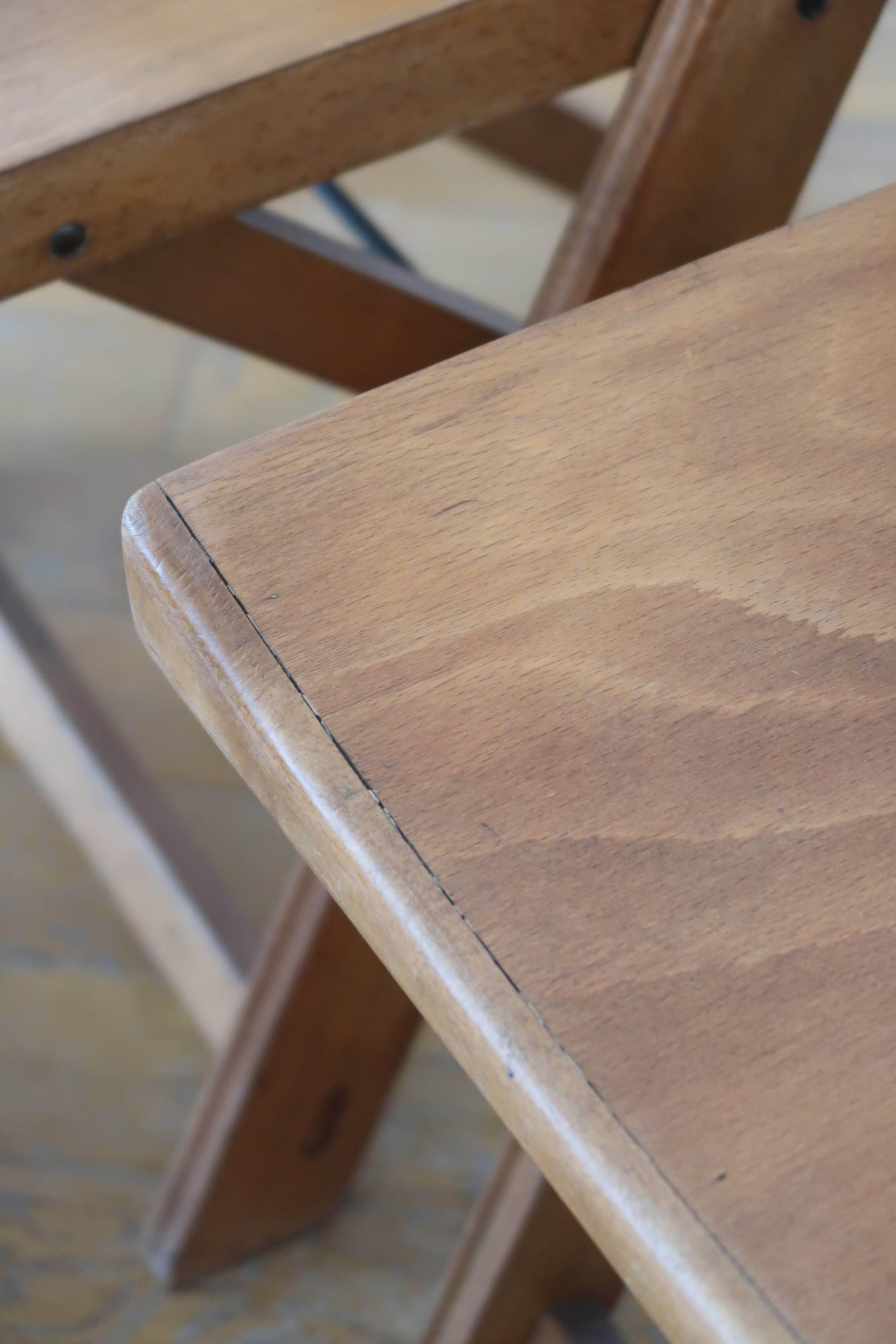 Set of 4 folding chairs in wood 70