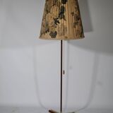 Teak Tripod Micheline Floor Lamp from Brass by JT Kalmar for Kalmar, 1950s