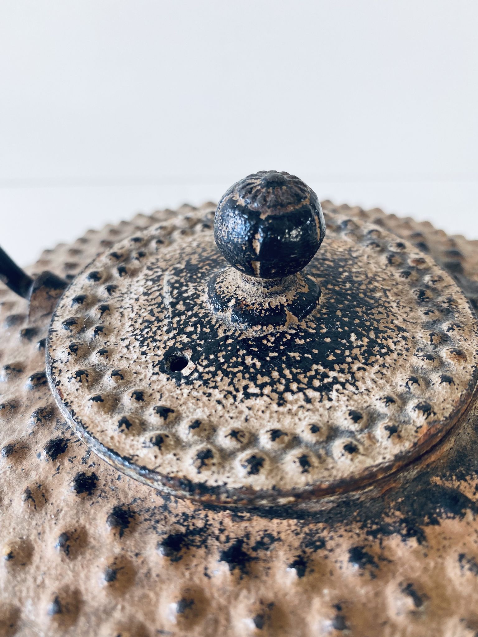 Ancient Japanese teapot in cast iron