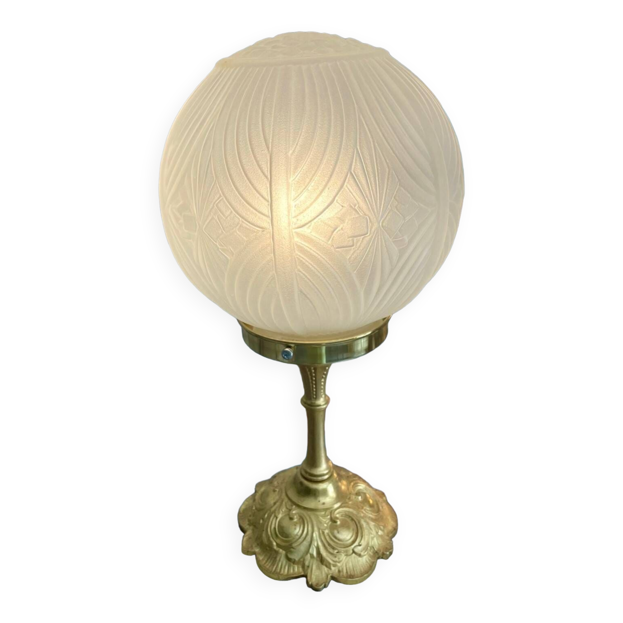 Lampe art déco avec pied en bronze