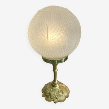 Lampe art déco avec pied en bronze