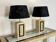 Table lamps in travertine and brass, Regency style, Maitland Smith, 1980.