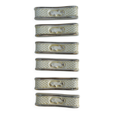 Lot de 6 porte-couteaux vintage en faïence – Décor poisson et treillis crèm