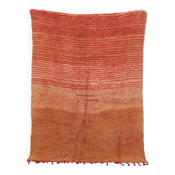 Tapis marocain berbère vintage en laine orange fait main