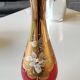 Vase/Ewer in blown Murano Art Glass/Trefuochi model, in ruby red & gold colours