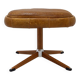 Brown leather swivel footrest with metal base - De Sede, Switzerland.