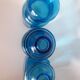 Set of blue glass jars