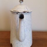 Enamelled tin teapot