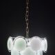 Disc white Murano glass chandelier by Vistosi