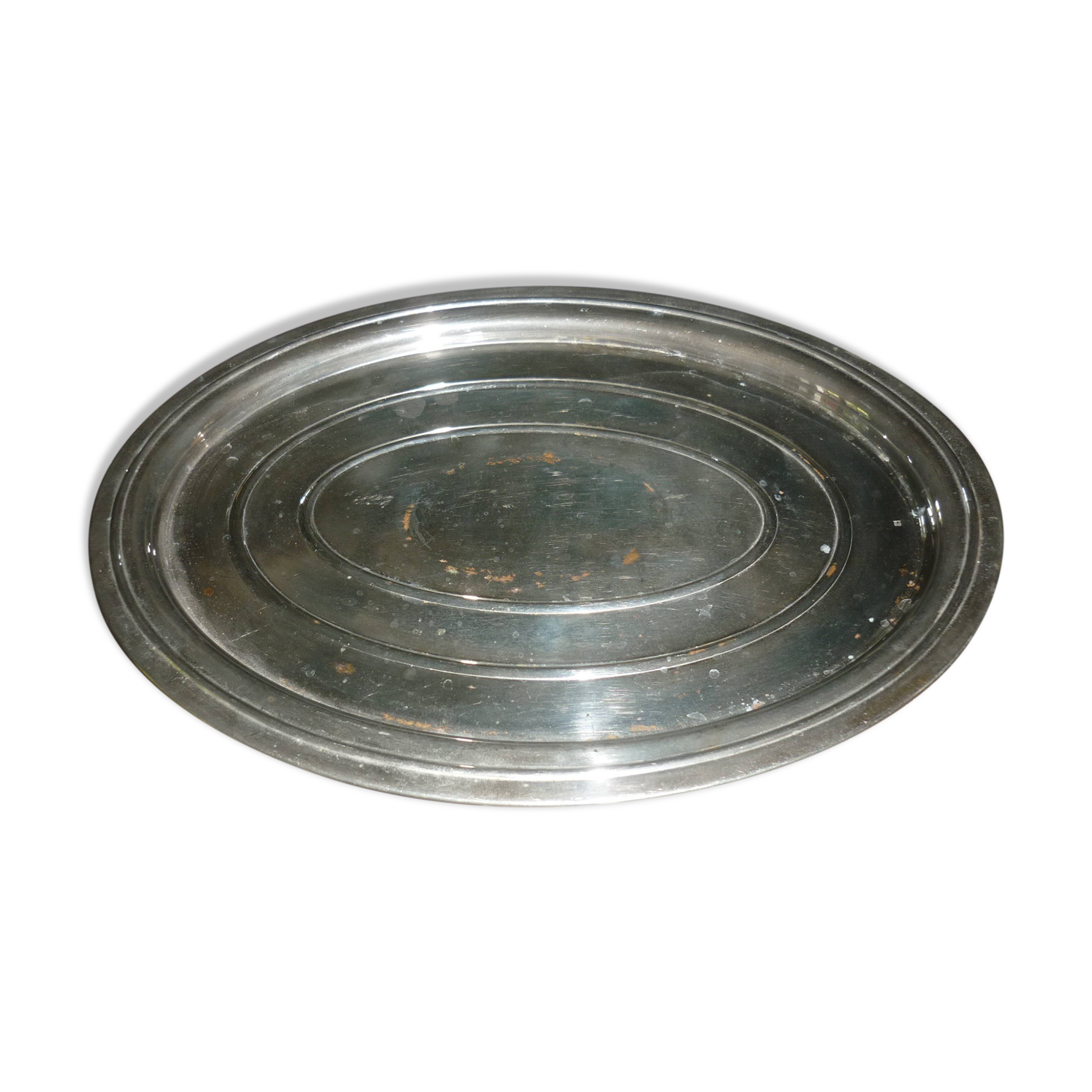 Silver metal oval top