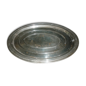 Silver metal oval top